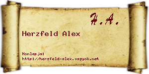 Herzfeld Alex névjegykártya